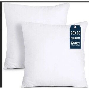 Utopia Bedding Throw Pillows Insert (Pack of 2, White) - 20 X 20 Inches Bed and